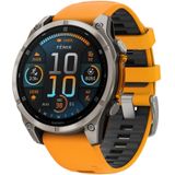 Ceas Garmin Fenix 8 Amoled Sapphire Titanium 47mm Portocaliu-Argintiu
