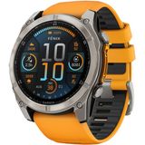 Ceas Garmin Fenix 8 Amoled Sapphire Titanium 51mm Portocaliu-Argintiu