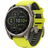 Ceas Garmin Fenix 8 Solar Sapphire Titanium 47mm Galben-Argintiu