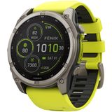 Ceas Garmin Fenix 8 Solar Sapphire Titanium 51mm Galben-Argintiu