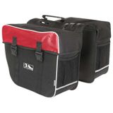 Geanta Bicicleta portbagaj M-Wave "Amstersdam Double", negru-rosu