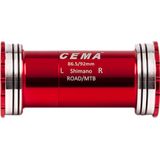 Butuc pedalier CEMA BB86-BB92 pentru Shimano W: 86,5/92 x ID: 41 mm Ceramic - Red, Interlock