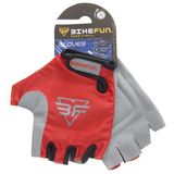 Manusi Bicicleta Scurte BikeFun Basic, Rosu-Gri