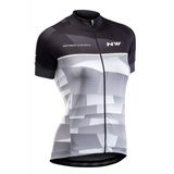 Tricou Ciclism Tehnic Northwave Origin, Dama, negru-alb