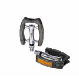 Pedale Bicicleta XLC City/Comfort PD-C14 negru -argintiu-gri aluminiu/plastic