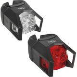 Lumini Bicicleta Set M-Wave Hunter, 3 functii, negru