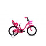 Bicicleta Copii cu Roti Ajutatoare Capriolo Viola 16 roz alb