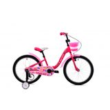 Bicicleta Copii cu Roti Ajutatoare Capriolo Viola 20 roz alb