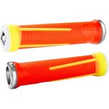 Mansoane ODI MTB AG1 Lock-On 2.1 neon-portocaliu, 135mm argintiu