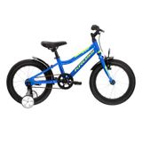 Bicicleta Copii cu Roti Ajutatoare Kross Racer 4.0, 16, Albastru-Lime
