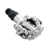 Pedale Bicicleta Shimano PD-M520S SPD, fara cadioptrii, alb-argintiu
