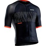 Tricou Ciclism Tehnic Northwave Storm Air, negru-portocaliu