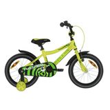 Bicicleta Copii cu Roti Ajutatoare Kellys Wasper, 16, Galben-Verde