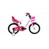 Bicicleta Copii cu Roti Ajutatoare Capriolo Viola 16 Alb-Roz