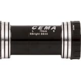 Butuc pedalier CEMA BBright46 pentru BB30/PF30 W: 79 x ID: 46 mm Stainless Steel - Negru, Interlock