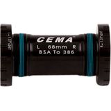 Butuc Pedalier CEMA BSA pentru FSA386/Rotor 30mm W: 68/73 - 1,37" x 24 T mm Stainless Steel - Negru