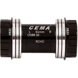 Butuc pedalier CEMA OSBB pentru Shimano W: 61 x ID: 46 mm Stainless Steel - Negru, Interlock