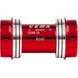 Butuc pedalier CEMA OSBB pentru SRAM GXP W: 61 x ID: 46 mm Stainless Steel - Red, Interlock