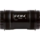 Butuc Pedalier Cema T47 pentru PRAXIS M30 W 68-73-M47x1-0 Stainless Steel-Negru