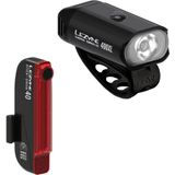 Set Lumini Fata-Spate Lezyne Mini Drive 400XL si Stick Plus Drive Pereche Negru