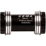 Butuc Pedalier CEMA PF30 pentru Shimano W: 68/73 x ID: 46 mm Ceramic - Negru, Interlock