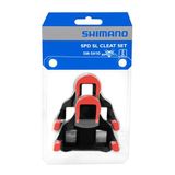 Placute Pedale bicicleta Shimano SM-SH10, Fix Mode, negru-rosu
