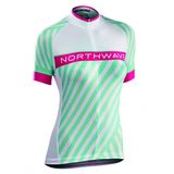 Tricou Ciclism Tehnic Northwave Logo 3, alb-verde