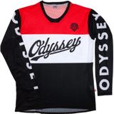 Bluza Ciclism Odyssey Race-Jersey Langarm negru-alb-rosu