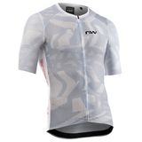 Tricou Ciclism NW Blade Air Short Sleeves Light Gri-Rosu