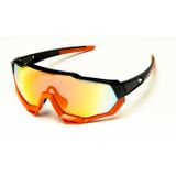 Ochelari Ciclism Bikefun Stealth, rama portocaliu-negru, lentile rosii