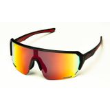 Ochelari Ciclism Bikefun Summit, rama neagra, lentile rosii