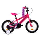 Bicicleta Copii cu Roti Ajutatoare Capriolo Rocket 14 Roz