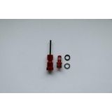 Kit buton amortizor RockShox Rebel, include buton de reglare si surub, aluminiu, rosu