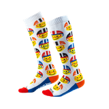 Sosete Ciclism O'Neal PRO MX Emoji Racer Multi, Alb - Unisize