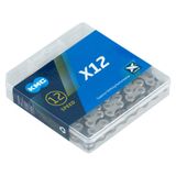Lant Bicicleta KMC X12, 126 zale, argintiu-negru