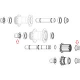Set Capac pentru ax roata spate Zipp 176, Frana Disc cu blocare centrala si eliberare rapida