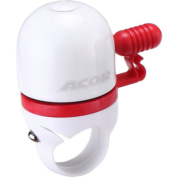 Sonerie Bicicleta pentru ghidon ACOR, alb-rosu