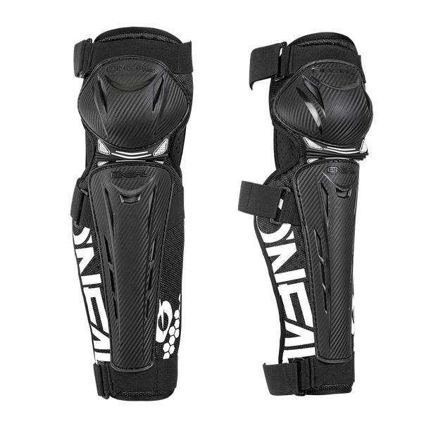 Genunchiere Bicicleta O'Neal Trail FR Carbon Look, Tibiere, negre albe
