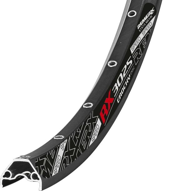 Janta Bicicleta Remerx E-Rock RX 3025/Disc, 622x25, dubla, simplu, capsata, 36H, pentru valva FV  neagra
