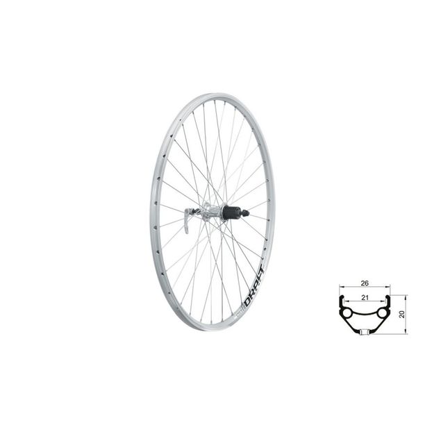 Roata Bicicleta Spate KLS Draft V-Brake R 28/29 Argintiu