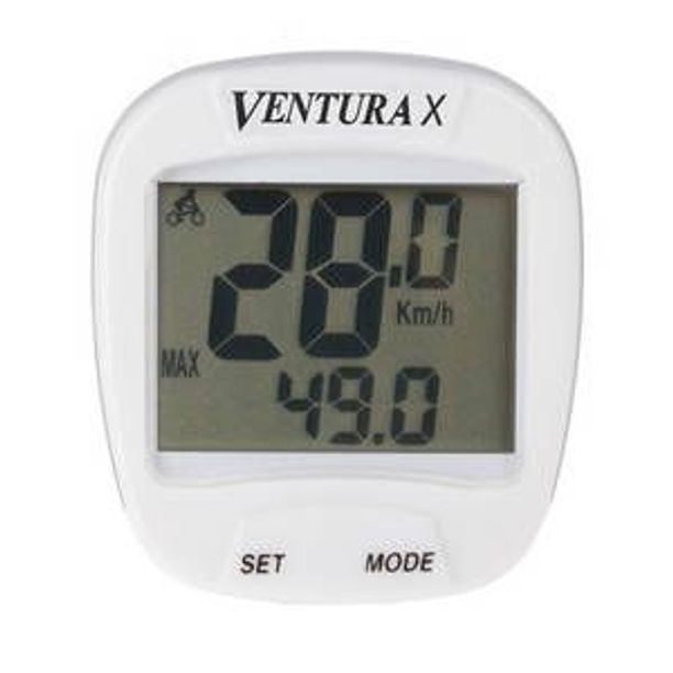 Kilometraj Bicicleta cu fir Ventura, 10 functii, alb