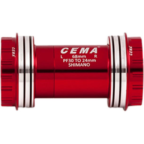 Butuc Pedalier Cema PF30 pentru SRAM GXP W 68-73 x ID 46 mm Ceramic-Red- Interlock