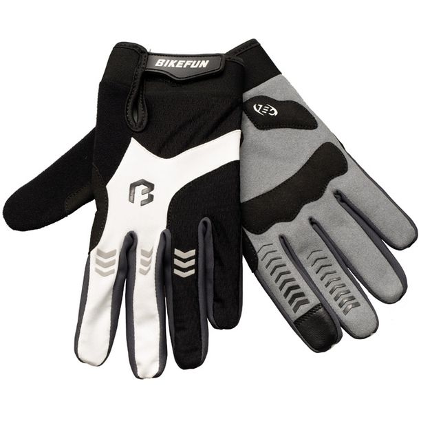 Manusi Bicicleta Lungi BikeFun Controll, alb-negru