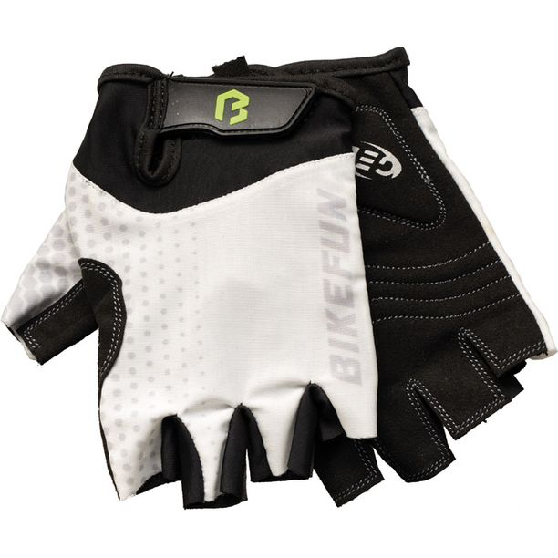 Manusi Bicicleta Scurte BikeFun Leader, alb-negru