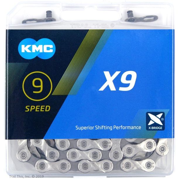 Lant Bicicleta KMC X9 gri 1/2x1/128 114L