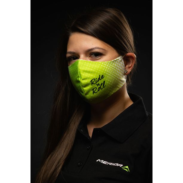 Bandana Bikefun, masca, unisex, alb/verde
