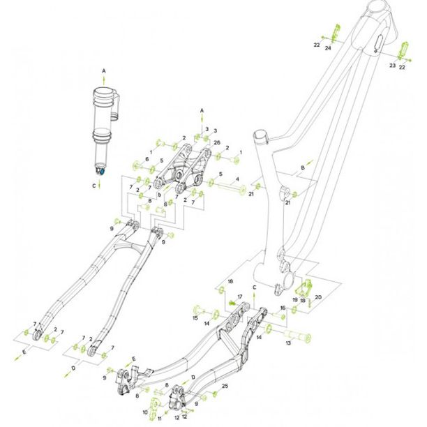 Kit cadru hardware Merida, 21, e140 EQ
