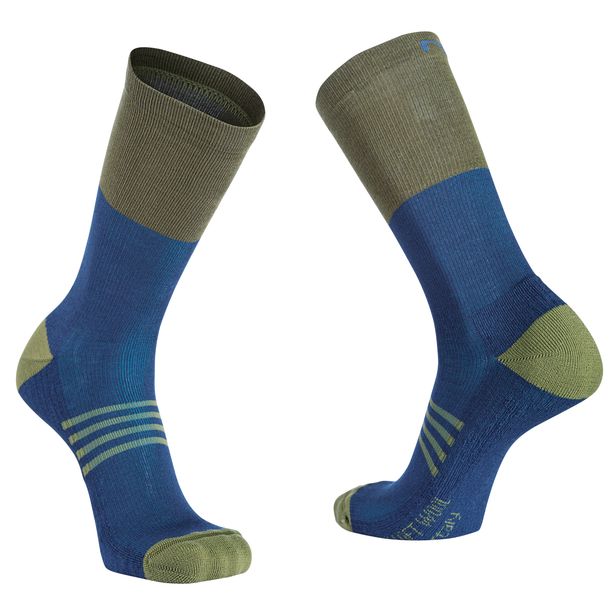 Sosete Ciclism Northwave Extreme PRO High, iarna, albastru-verde