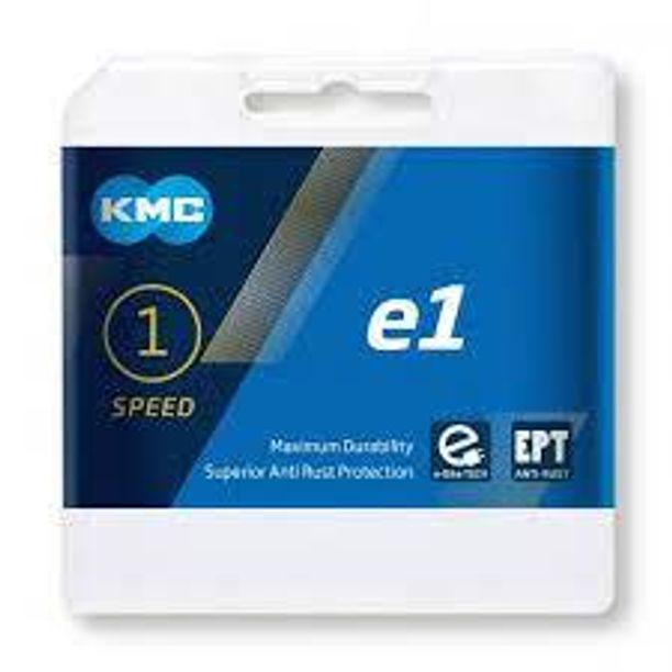 Lant Bicicleta KMC E1 singlespeed e-bike 1/2 x 1/8 112L argintiu
