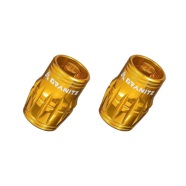 Set Capac Valva-Ventil (2 buc) Granite Design Juicy Nipples (GVC24-15) alu CNC pt valva AV (schrader) functii suplimentare - extragere ventil-dezumflare auriu, AM